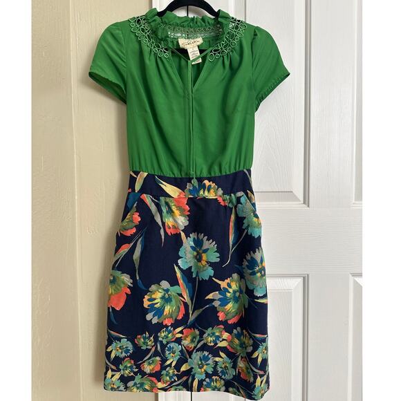 Anthropologie Tabitha Green Great Escape Floral Ruffle Dress Women Size 2 - Picture 1 of 6